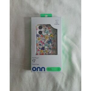 onn Clear Case Fits iPhone 17 Mushroom Floral Flowers 10 Ft Drop Protection NIB